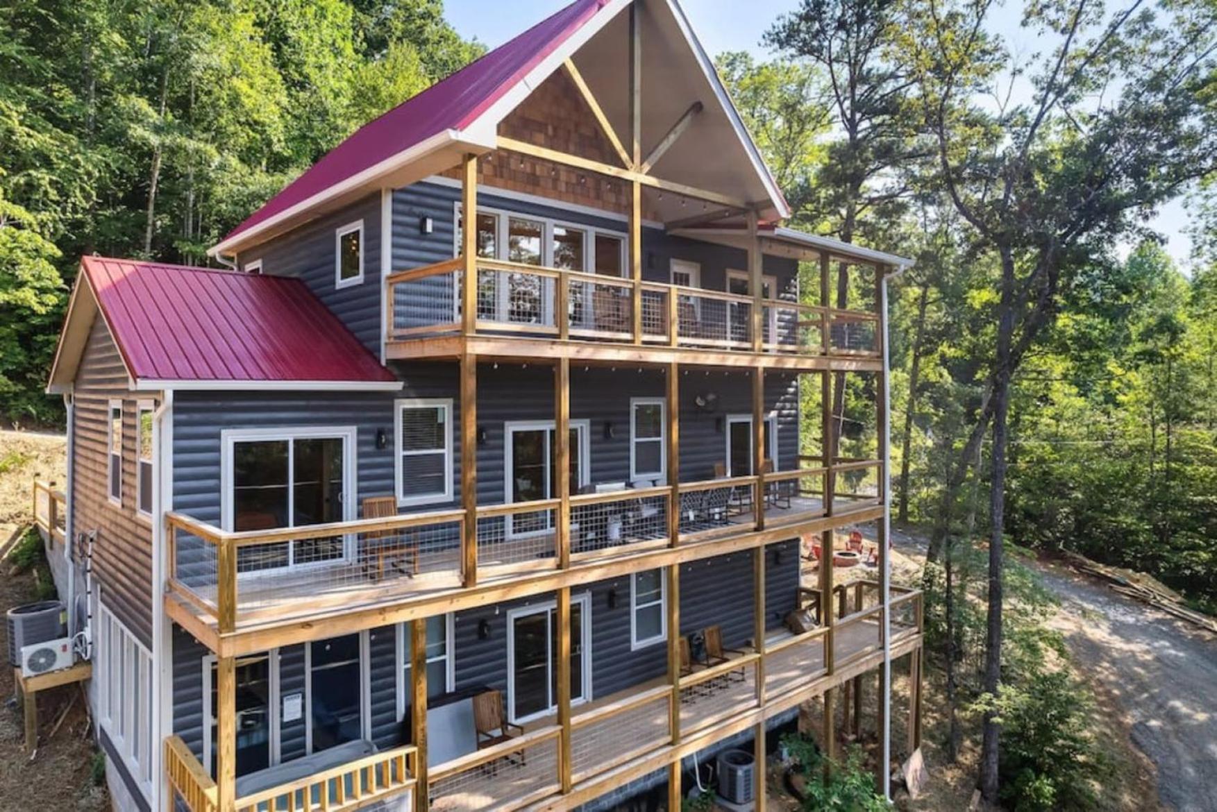 Tranquil Mountain Getaway By Ghosal Luxury Lodging Gatlinburg Bagian luar foto
